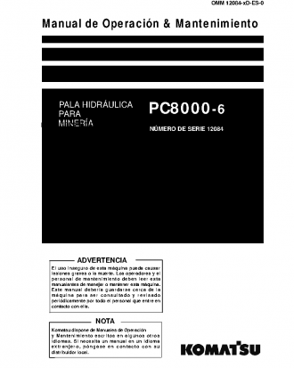 PC8000-6(DEU) S/N 12084-12084 Operation manual (Spanish)