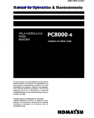 PC8000-6(DEU) S/N 12086-12086 Operation manual (Spanish)