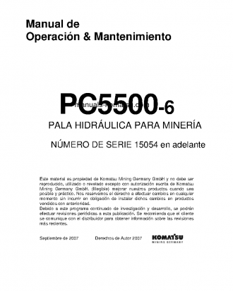 PC5500-6(DEU) S/N 15054 Operation manual (Spanish)