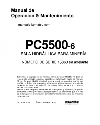 PC5500-6(DEU) S/N 15063 Operation manual (Spanish)