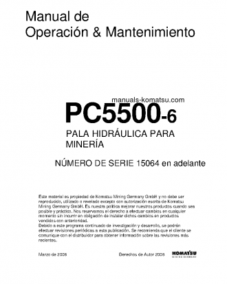 PC5500-6(DEU) S/N 15064 Operation manual (Spanish)