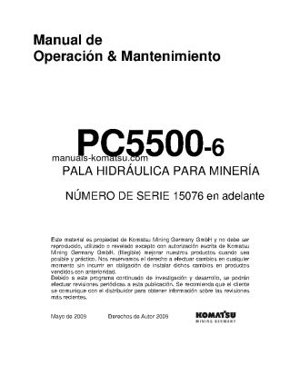 PC5500-6(DEU) S/N 15076-15076 Operation manual (Spanish)