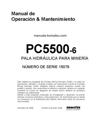PC5500-6(DEU) S/N 15079-15079 Operation manual (Spanish)