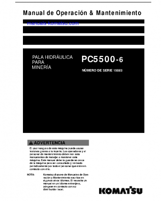 PC5500-6(DEU) S/N 15083-15083 Operation manual (Spanish)