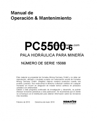 PC5500-6(DEU) S/N 15088-15088 Operation manual (Spanish)