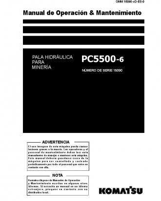 PC5500-6(DEU) S/N 15089-15089 Operation manual (Spanish)