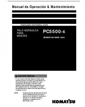 PC5500-6(DEU) S/N 15093-15093 Operation manual (Spanish)