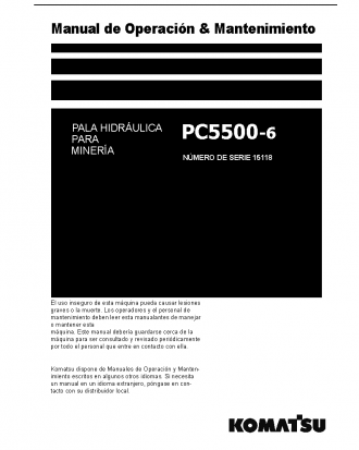 PC5500-6(DEU) S/N 15118 Operation manual (Spanish)