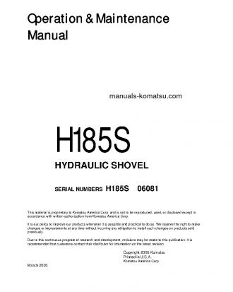 H185S(DEU) S/N 06081 Operation manual (English)