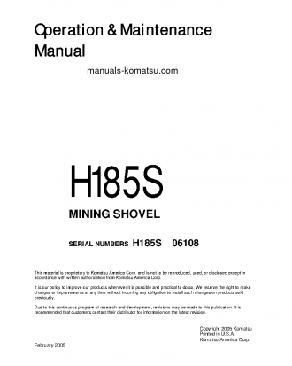 H185S(DEU) S/N 06108 Operation manual (English)