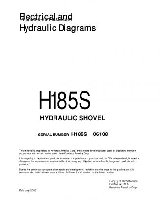 H185S(DEU) S/N 06108 Shop (repair) manual (English)