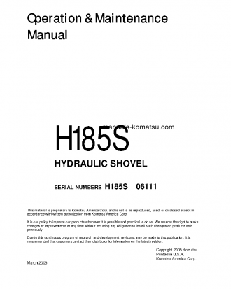 H185S(DEU) S/N 06111 Operation manual (English)