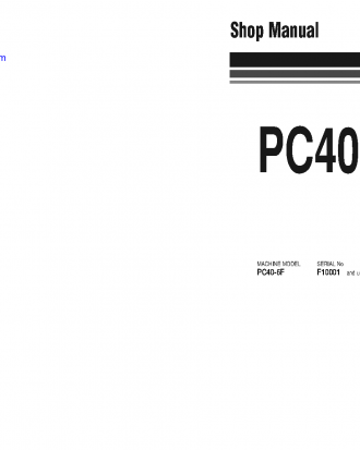 PC40-6(ITA) S/N F10001-UP Shop (repair) manual (English)