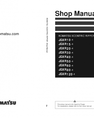 JGXR10-1(JPN)-XCENTRIC RIPPER S/N 10001-99999 Shop (repair) manual (English)