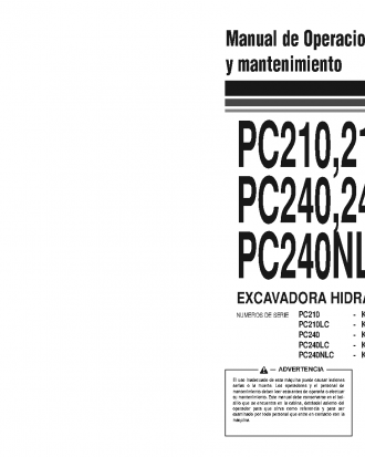 PC240NLC-5(GBR)-K S/N K20001-UP Operation manual (Spanish)
