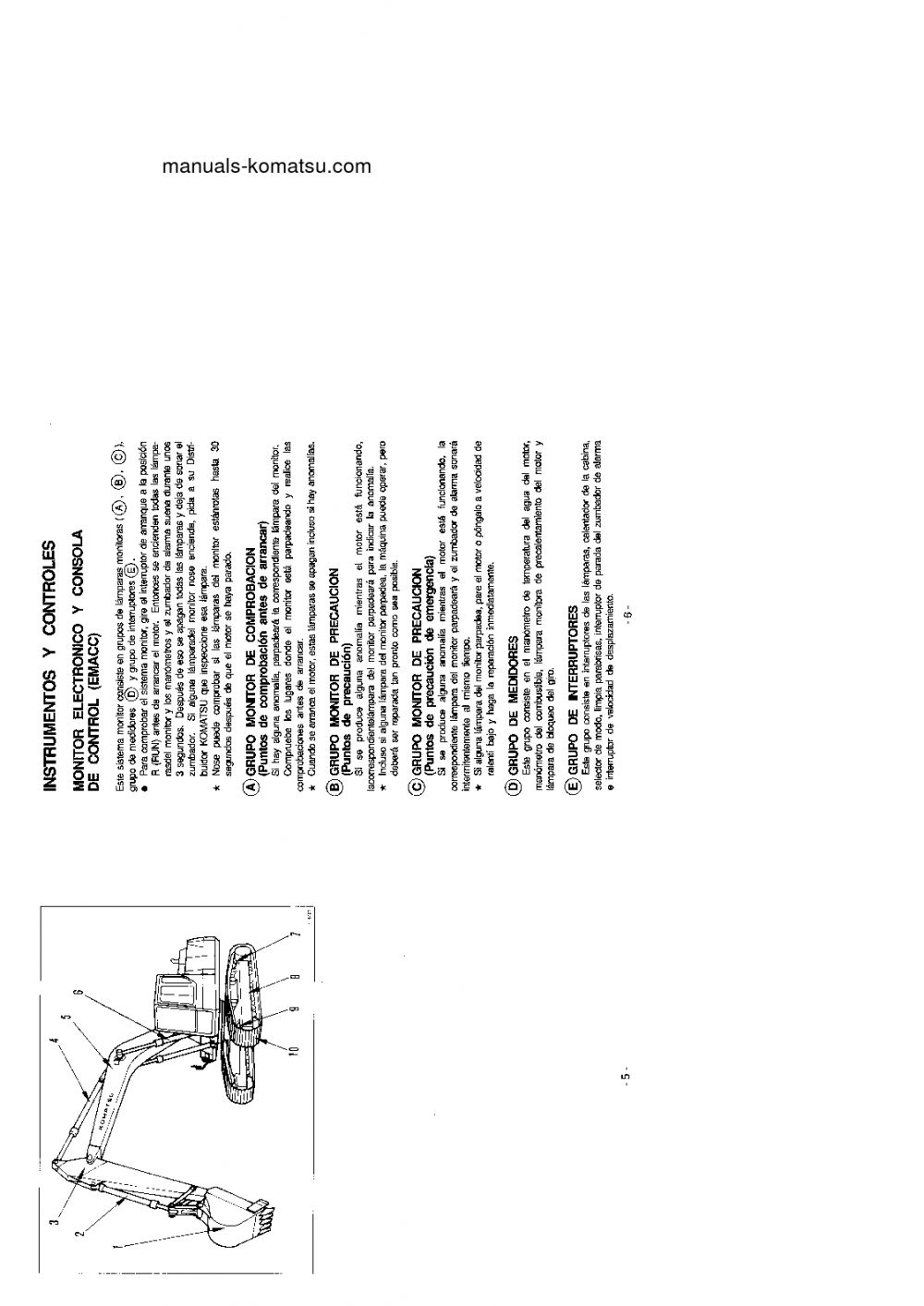 Protected: PC240-5(GBR)-K S/N K20001-UP Operation manual (Spanish)