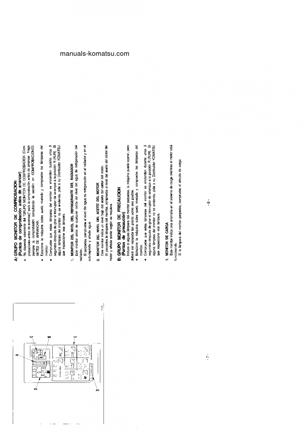 Protected: PC210-5(GBR)-K S/N K20001-UP Operation manual (Spanish)