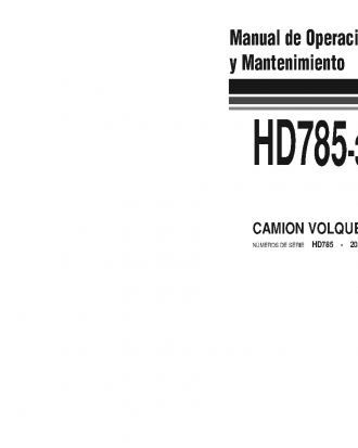 HD785-3(JPN) S/N 2001-UP Operation manual (Spanish)