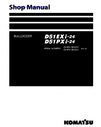 D51EXI-24(BRA) S/N B20001-UP Shop (repair) manual (English)