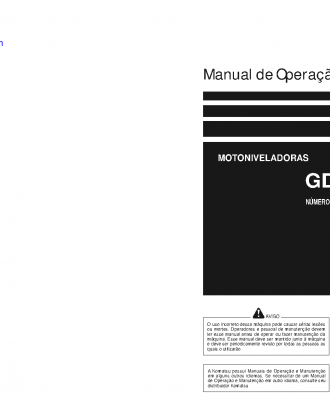 GD825A-2(JPN) S/N 12116-UP Operation manual (Portuguese)