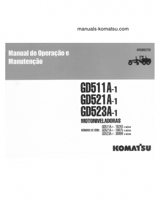 GD521A-1(JPN) S/N 10075-UP Operation manual (Portuguese)