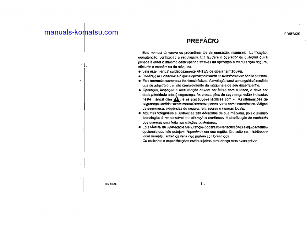 Protected: GD521A-1(JPN) S/N 10075-UP Operation manual (Portuguese)