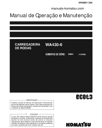 WA430-6(JPN) S/N 65001-UP Operation manual (Portuguese)