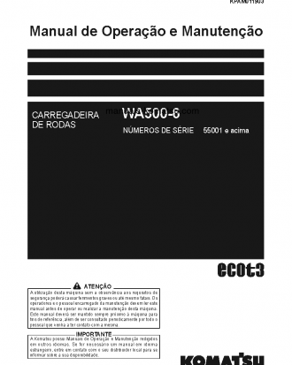 WA500-6(JPN) S/N 55001-UP Operation manual (Portuguese)