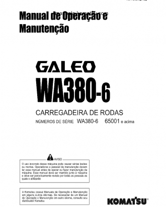 WA380-6(JPN) S/N 65001-UP Operation manual (Portuguese)
