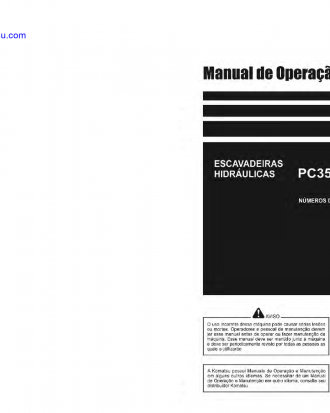 PC350LC-8(BRA) S/N B10001-UP Operation manual (Portuguese)