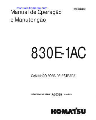 830E-1(USA)-AC S/N A30339-UP Operation manual (Portuguese)