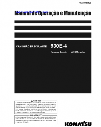 930E-4(USA) S/N A31936 Operation manual (Portuguese)