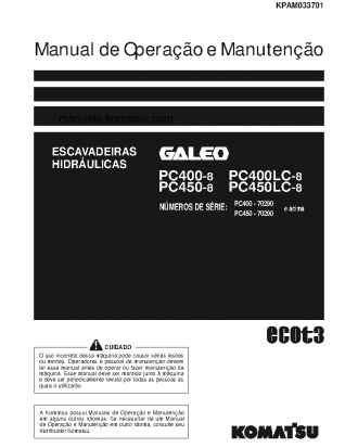 PC450-8(JPN)-WORK EQUIPMENT GREASE 100H S/N 70290-UP Operation manual (Portuguese)
