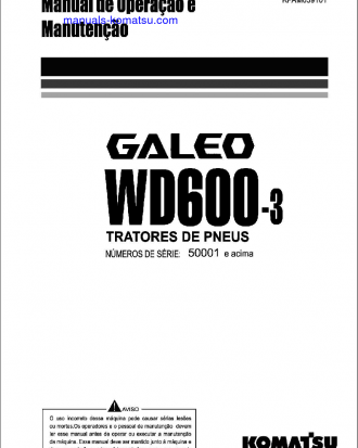 WD600-3(JPN) S/N 50001-UP Operation manual (Portuguese)