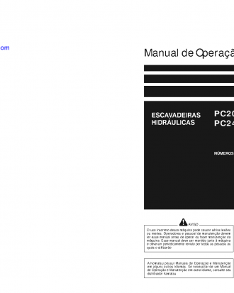 PC240LC-8(BRA) S/N B10001-UP Operation manual (Portuguese)