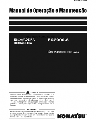 PC2000-8(JPN) S/N 20223-UP Operation manual (Portuguese)