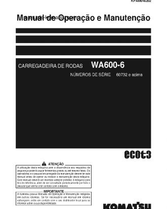 WA600-6(JPN) S/N 60732-UP Operation manual (Portuguese)