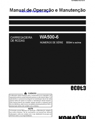 WA500-6(JPN) S/N 55544-UP Operation manual (Portuguese)