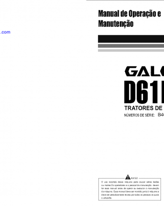 D61EX-15(BRA) S/N B40001-UP Operation manual (Portuguese)