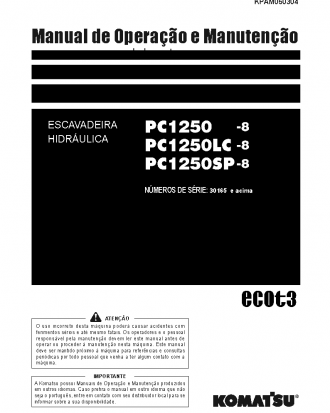 PC1250SP-8(JPN) S/N 30165-UP Operation manual (Portuguese)