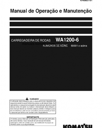 WA1200-6(JPN) S/N 60001-UP Operation manual (Portuguese)