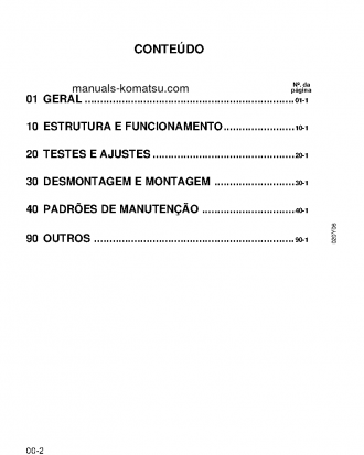 PC200-6(BRA) S/N B10001-UP Shop (repair) manual (Portuguese)