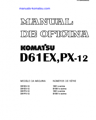D61PX-12(BRA) S/N 1001-UP Shop (repair) manual (Portuguese)