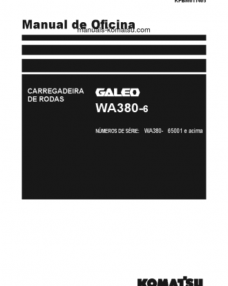 WA380-6(JPN) S/N 65001-UP Shop (repair) manual (Portuguese)