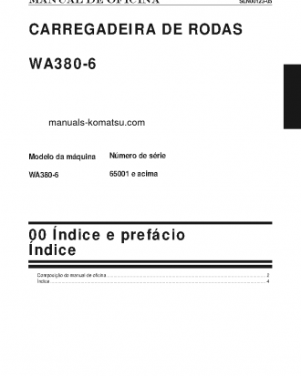 WA380-6(JPN) S/N 65001-UP Shop (repair) manual (Portuguese)