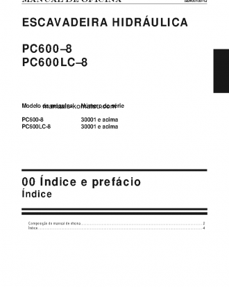 PC600LC-8(JPN) S/N 30001-UP Shop (repair) manual (Portuguese)