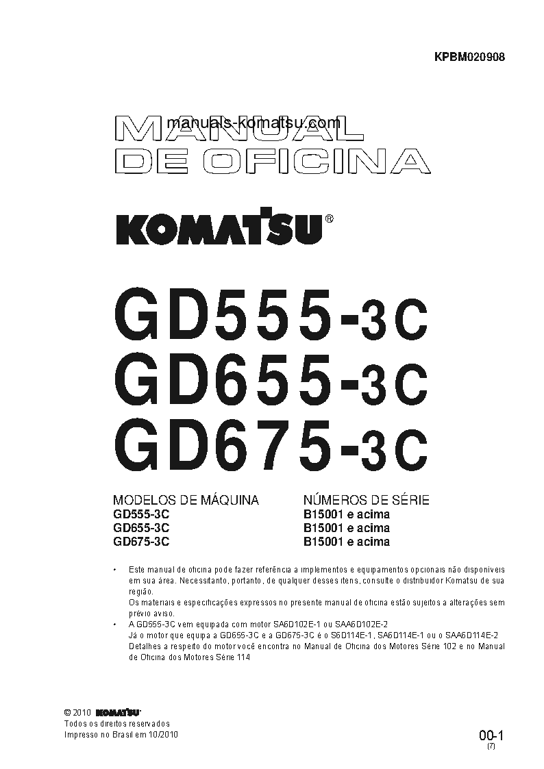 GD655-3C(BRA) S/N B15001-UP Shop (repair) manual (Portuguese) – manuals ...
