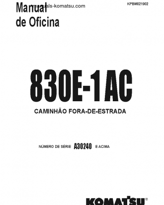 830E-1(USA)-AC S/N A30240-UP Shop (repair) manual (Portuguese)