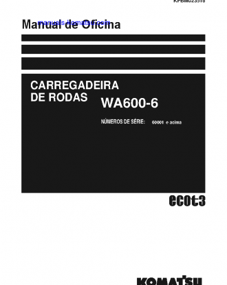 WA600-6(JPN) S/N 60001-UP Shop (repair) manual (Portuguese)