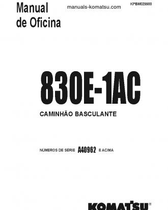 830E-1(USA)-AC S/N A40962-UP Shop (repair) manual (Portuguese)